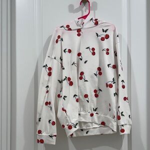 JBL White Hoodie with Red Cherry Print